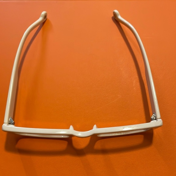 Rectangular Beige Cream Sunglasses - Picture 3 of 6